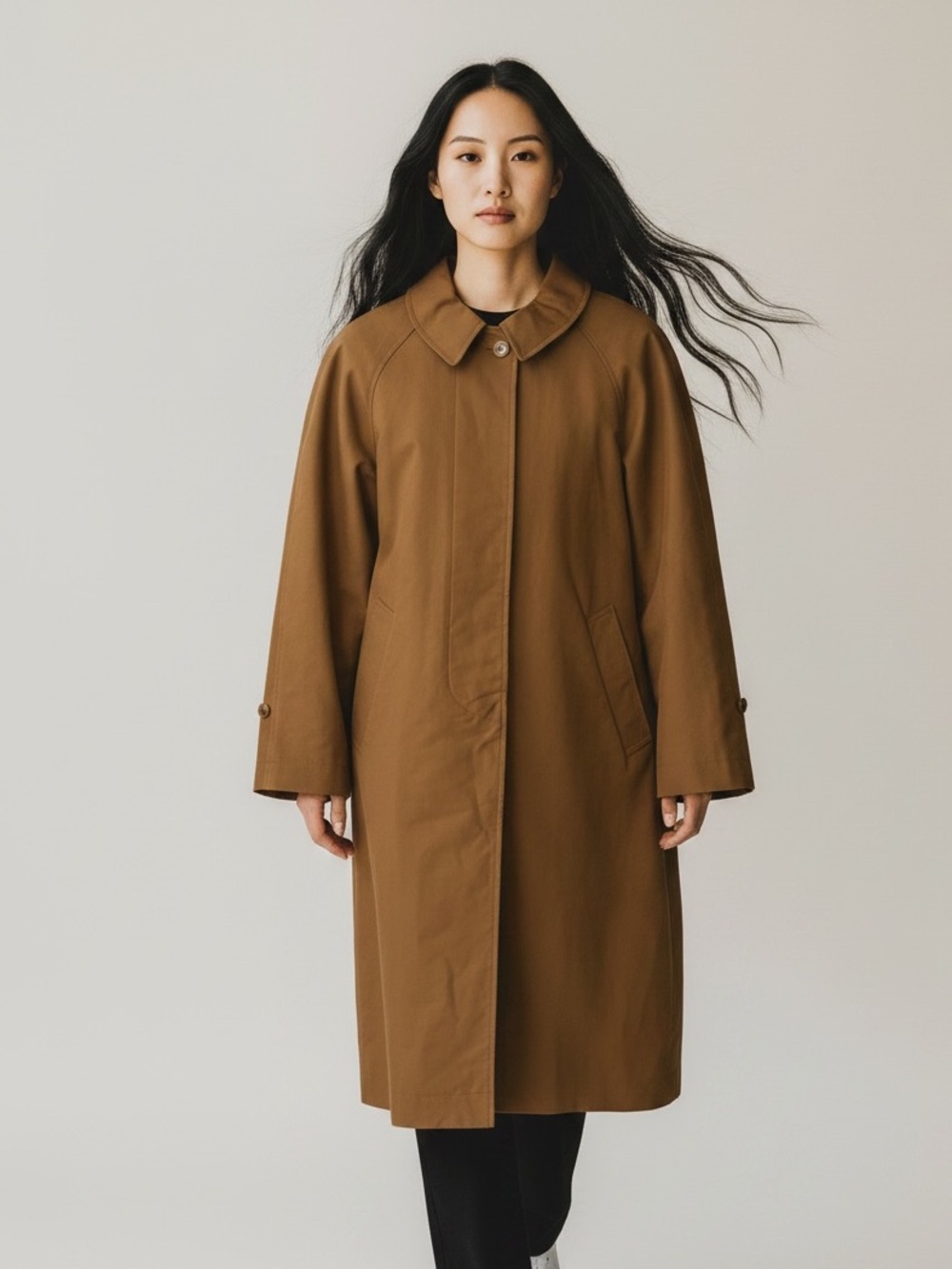 Thomas More Contemporary Korean Trench Coat Plaid Lining XS